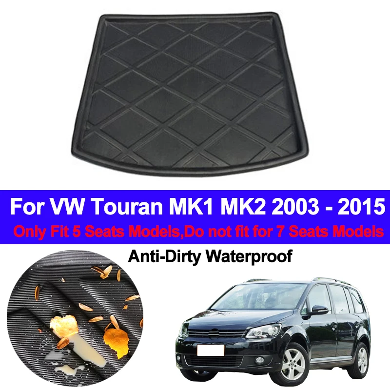 Auto Zadný Kufor Batožiny Mat Cargo Zásobník Topánka Vložkou Pre Volkswagen VW Touran MK1 MK2 2003 - Auto Koberec Chránič Poschodí