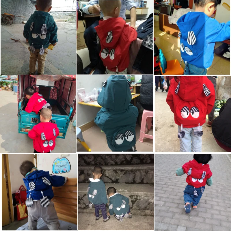 Baby Chlapci a dievčatá kabát 0-5 rokov Jednoduchý a štýlový 2020 nové kreslené Vyšívané očami detí bunda unisex deti bunda