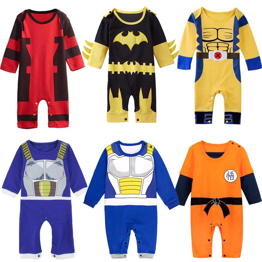 Baby Chlapci Superhrdina Kostým Romper Dieťa Roztomilý Oblečenie Novorodenca Jumpsuit Halloween Party Cosplay Oblečenie