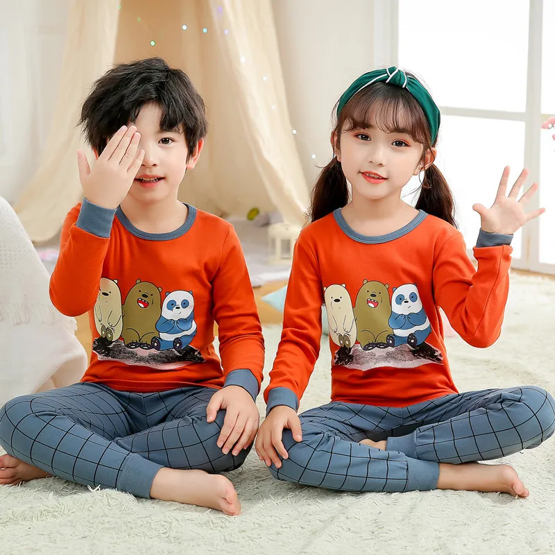 Baby Dievčatá Pyžamo Oblečenie na Jeseň Dlhý rukáv detské Oblečenie Chlapci Sleepwear Bavlnené Pyžamá Sady Pre Deti 4 6 8 10 12 Rokov