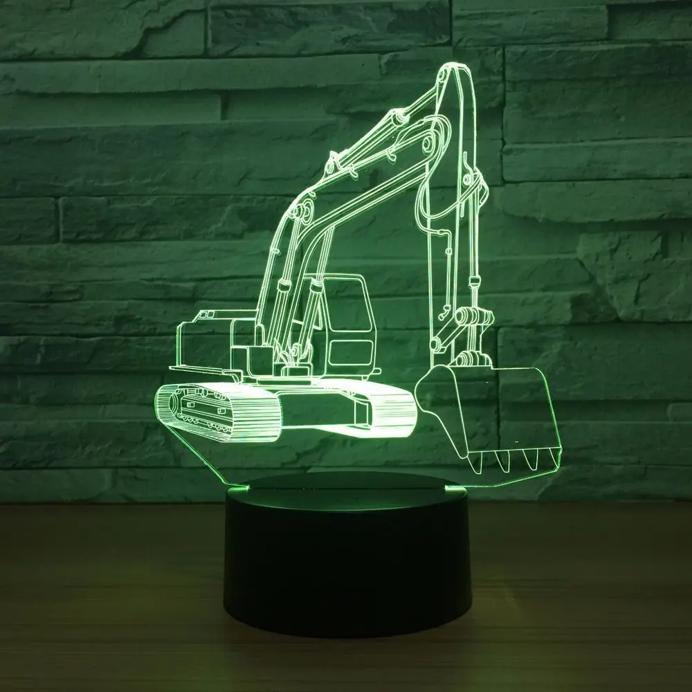 Bager 3D LED Nočné Svetlo 7 Farieb Auto na Čítanie Pre Deti Touch USB Tabuľka Lampara Dieťa Spí Nočného Diaľkové Ovládanie Lampe
