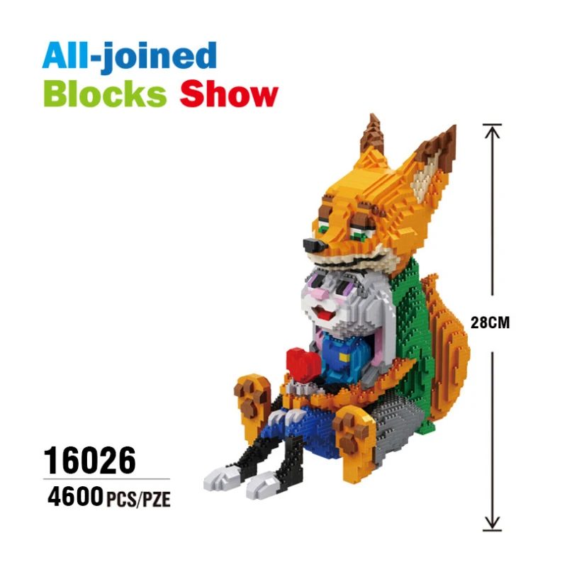 Balody Bloky Anime Králik Judy Model Plastové Stavebné Bloky Fox Nick Postavy Tehly pre Deti, Hračky pre Dievčatá Milujú Darček 16026