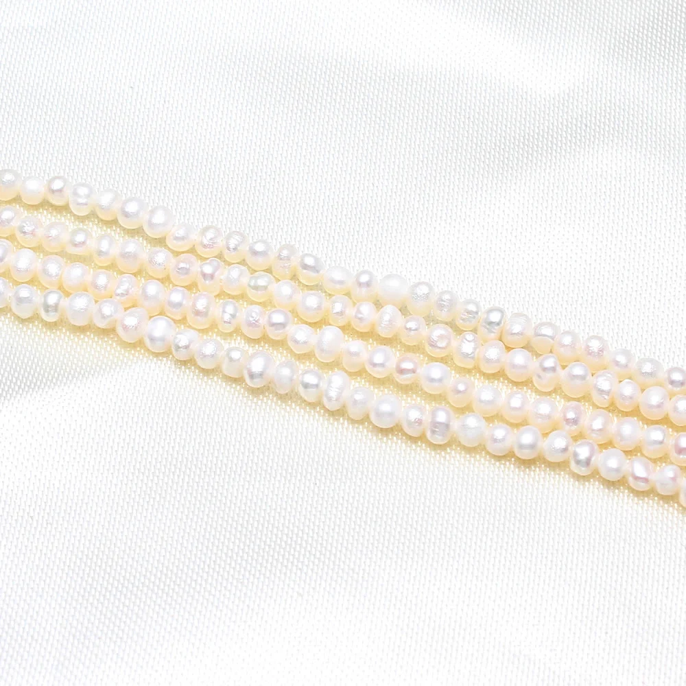 Barokový Umelé Sladkovodné Perly Perly, prírodné, biele, 2-3 mm, Otvor:Cca 1mm, Predala Za Cca 15.5 Palce Strand