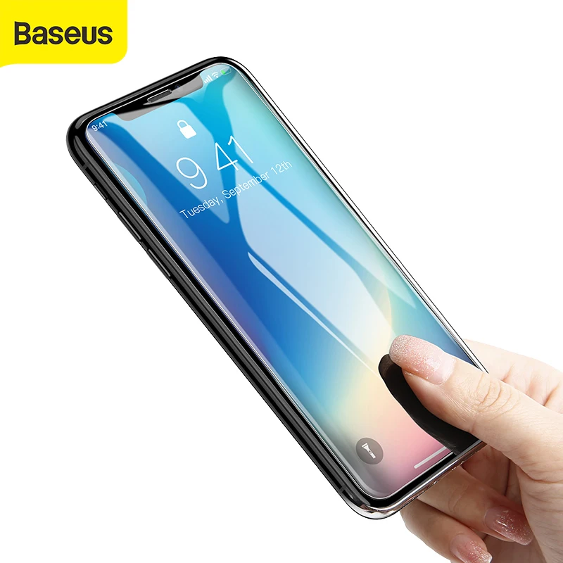 Baseus 0,3 mm Full-sklo Tvrdené Sklo Film Transparentné Celý Displej pre iPhone xs Mobilného Telefónu na Obrazovke Sklo Protecter