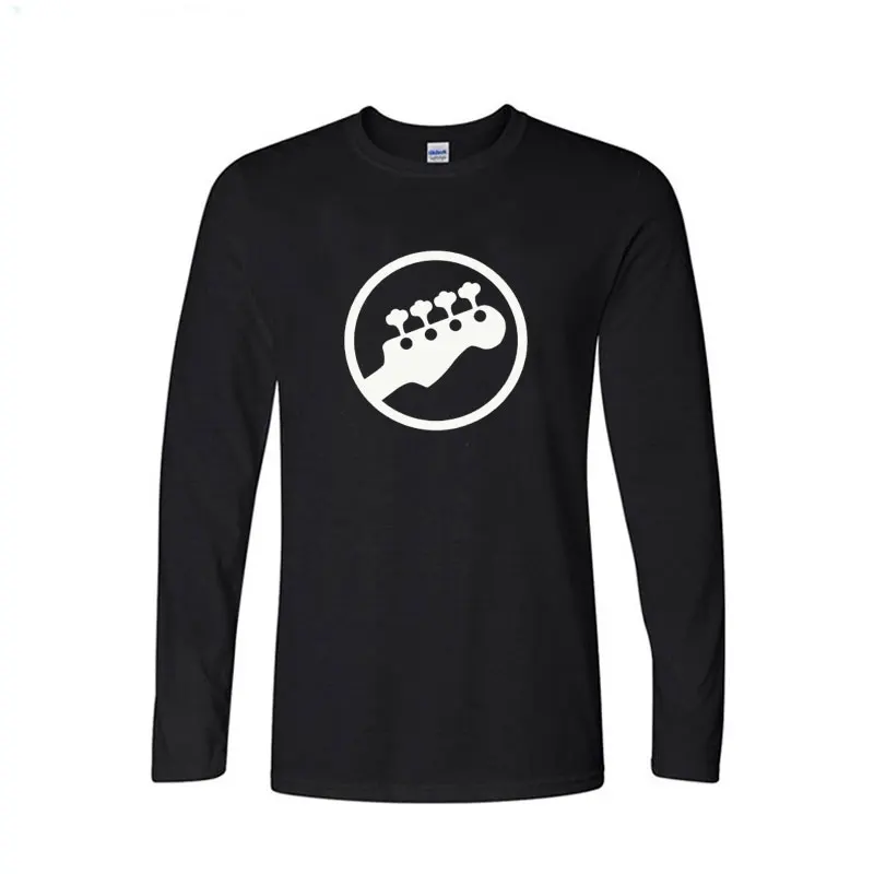 Bass Vreteníka Gitara Symbol Gitarista Hráč Hudobníkov Logo Hudba Rock Zábavné Mužov Bavlna, Dlhý Rukáv T-shirt