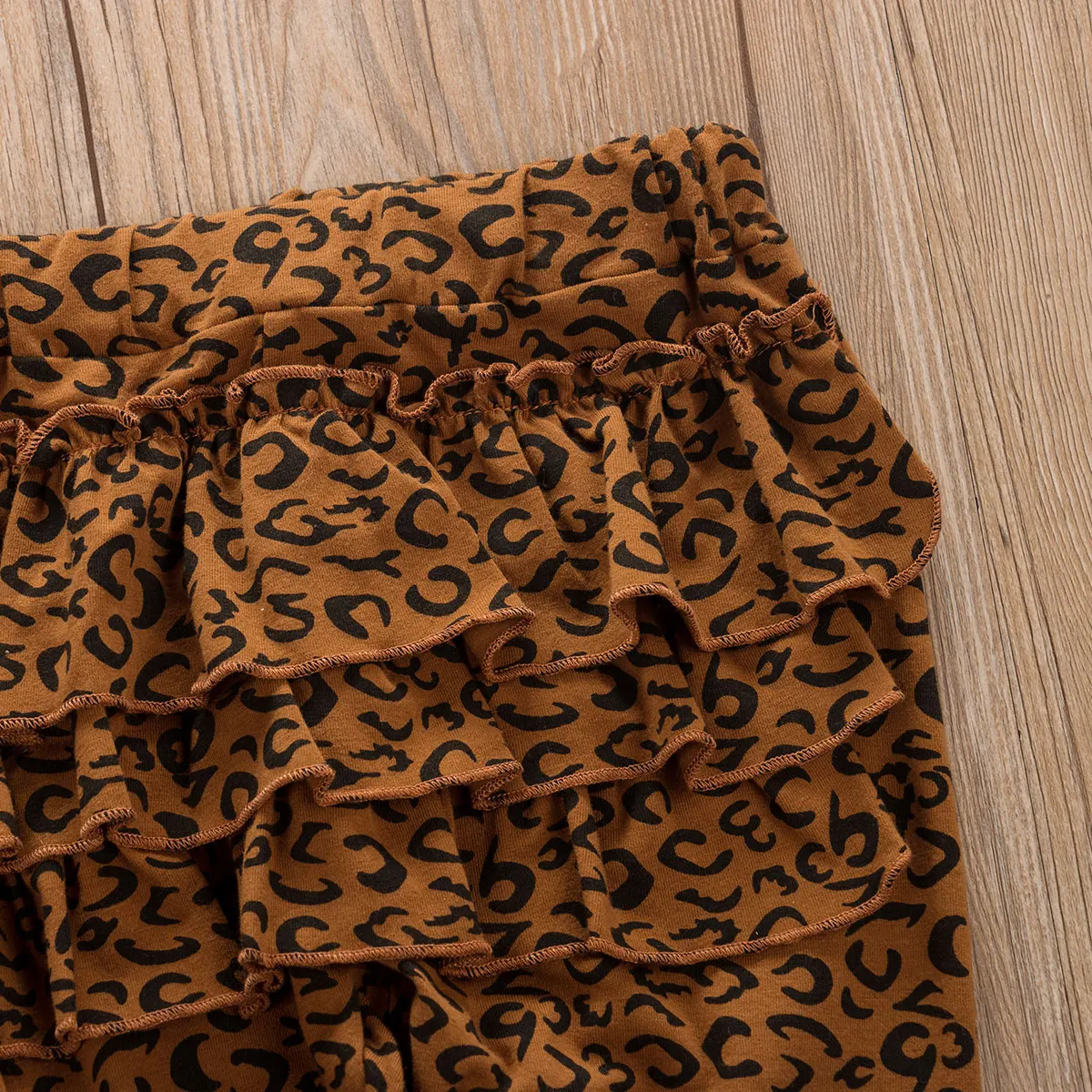 Batoľa Dievča Oblečenie 2ks Batoľa, Dieťa Dievčatá Králik 3D Ucho Sveter Kabát +Volánikmi Leopard Nohavice, Oblečenie Oblečenie