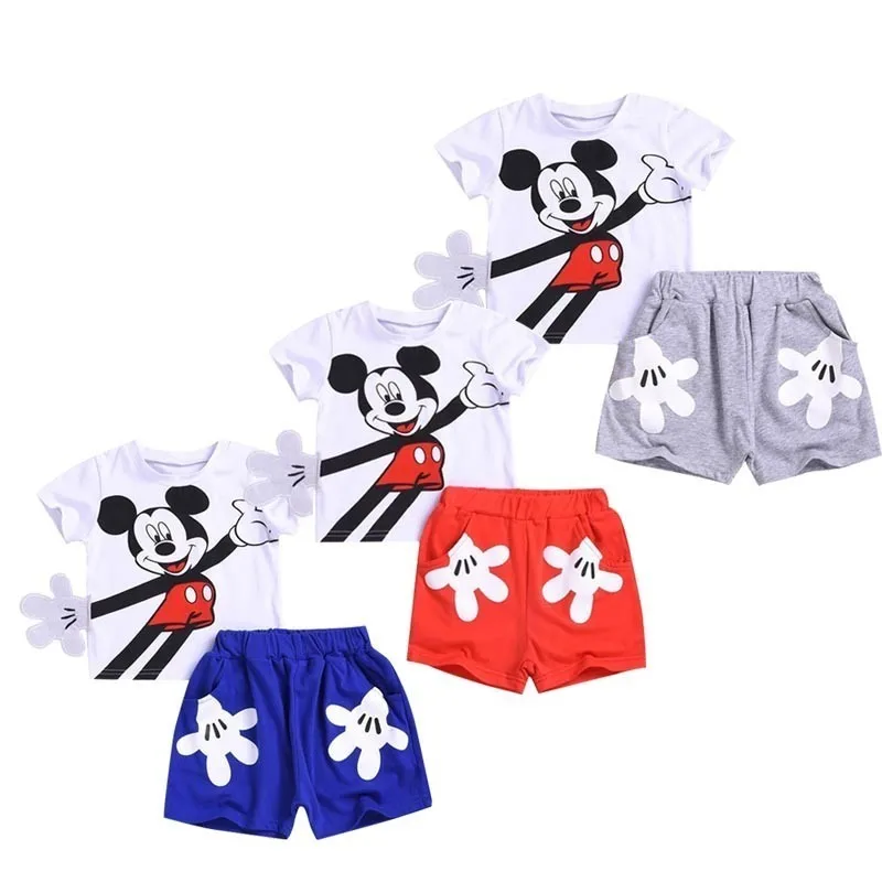 Bavlna Novorodenca Oblečenie Mickey Baby Dievča Oblečenie Set sa Jar Roupas Bebe Baby Chlapci Oblečenie T-shirts + Nohavice Deti Bebes Vyhovuje