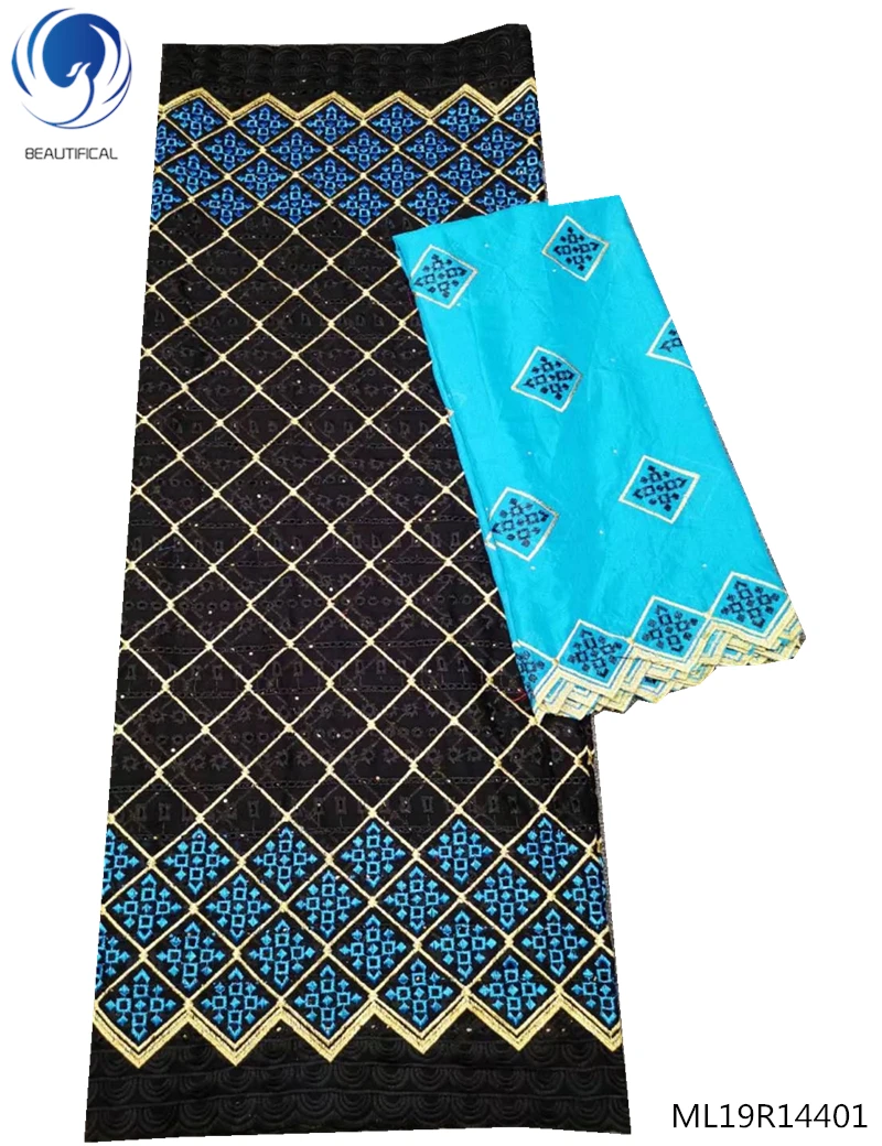 BEAUTIFICAL swiss voile čipky textílie čiernej a modrej farbe, svadobné čipky textílie dubaj swiss voile šnúrky 7yard/set textílie materiál ML19R144
