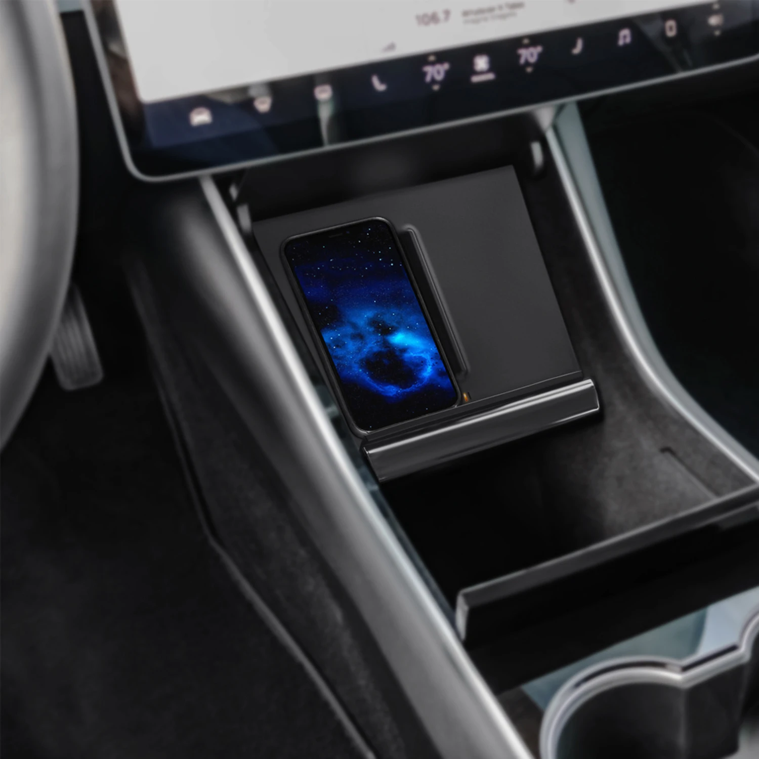 Bezdrôtové Nabíjanie Pad pre Tesla Model 3 Prispôsobené Nabíjačka Telefónu Pad Panel Držiaka Telefónu Pad Auto Príslušenstvo