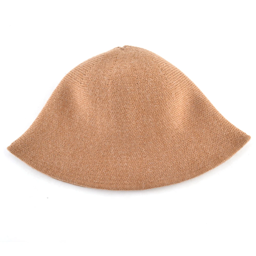 Bežné pletené vlnené klobúk unisex vedro čiapky pre ženy zime široké bočné krytky Hrubšie dámske jednofarebné slnko klobúk Mäkké skladacie spp