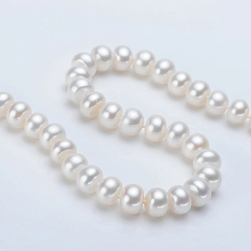 Biele Prírodné Sladkovodné Perlový Náhrdelník 8-9mm/9-10 mm Náhrdelník šperky 40 cm/45 cm/50 cm Dĺžka Náhrdelník Módne Šperky Pre Ženy