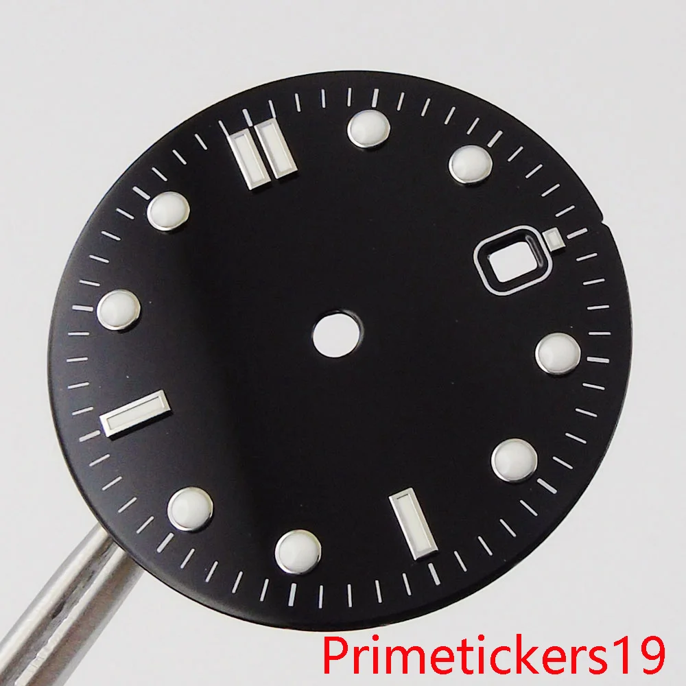 BLIGER 31mm nehrdzavejúcej ocele black sterilné hodinky ciferník s dátum okno fit MIYOTA pohyb