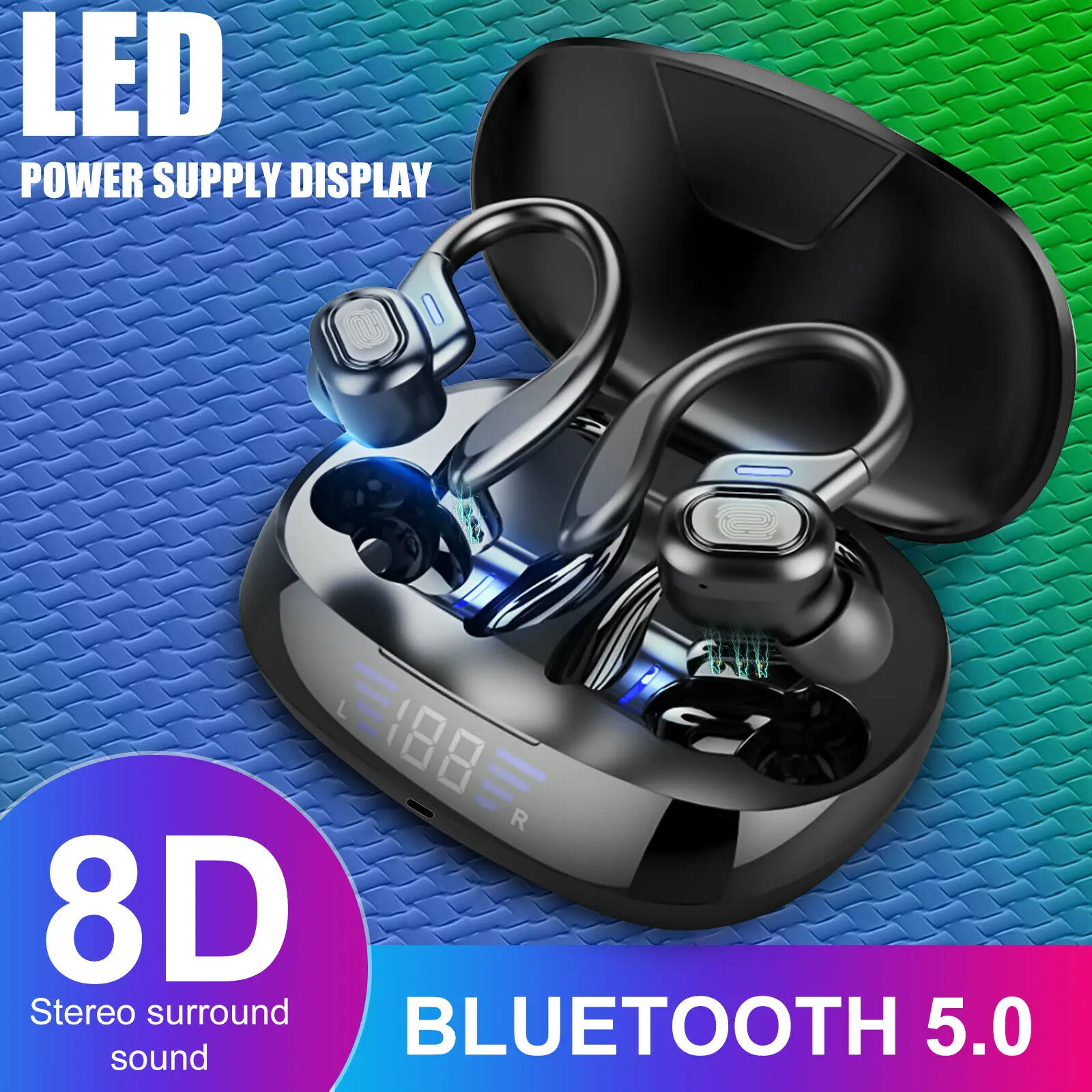 Bluetooth 5.0 Headset TWS Plnenie Box Bezdrôtové Slúchadlá Slúchadlá 8D HD Stereo Surround Zvuk Touch Ovládania Slúchadlá Ucho