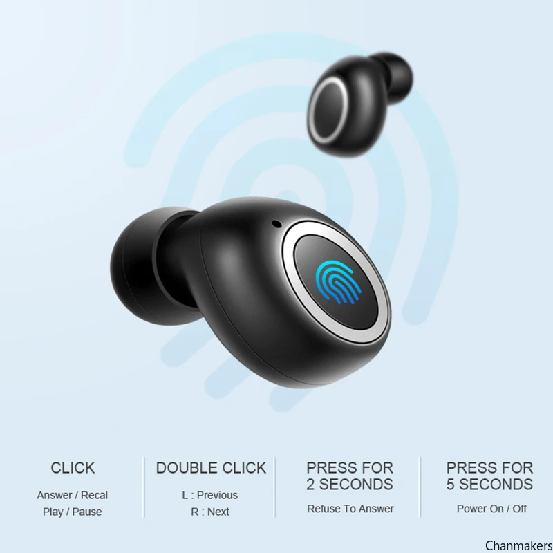 Bluetooth Slúchadlá V5.0 Slúchadlá Prenosné TWS Bezdrôtové Slúchadlá S Účtovať Prípade, Šport Basy Headset 3D Bezdrôtové Slúchadlá