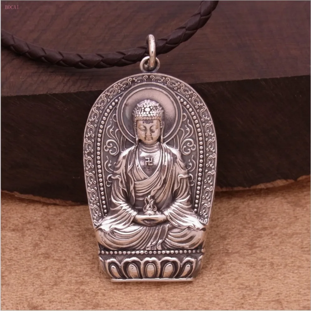 BOCAI s999 mincový striebro Amitabha Bódhisattva Prívesok pre mužov a ženy 2020 nový štýl, módne šperky striebro prívesok