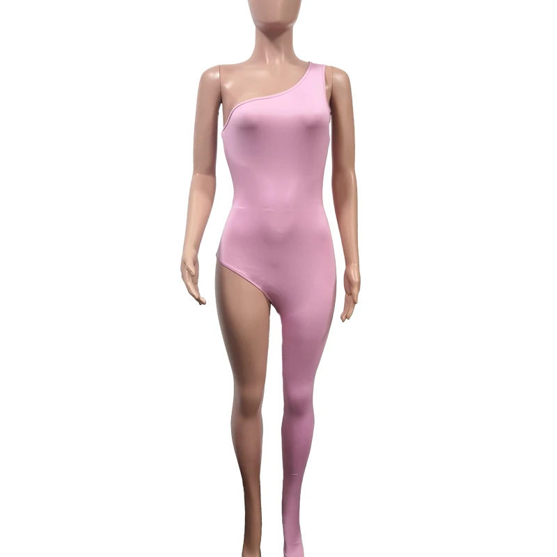 BOOFEENAA Jedného Pleca Legged Bodycon Jumpsuit Kyliejenner Oblečenie 2020 Ísť Von Jeden Kus Romper Ženy Sexy Klub Kombinézach
