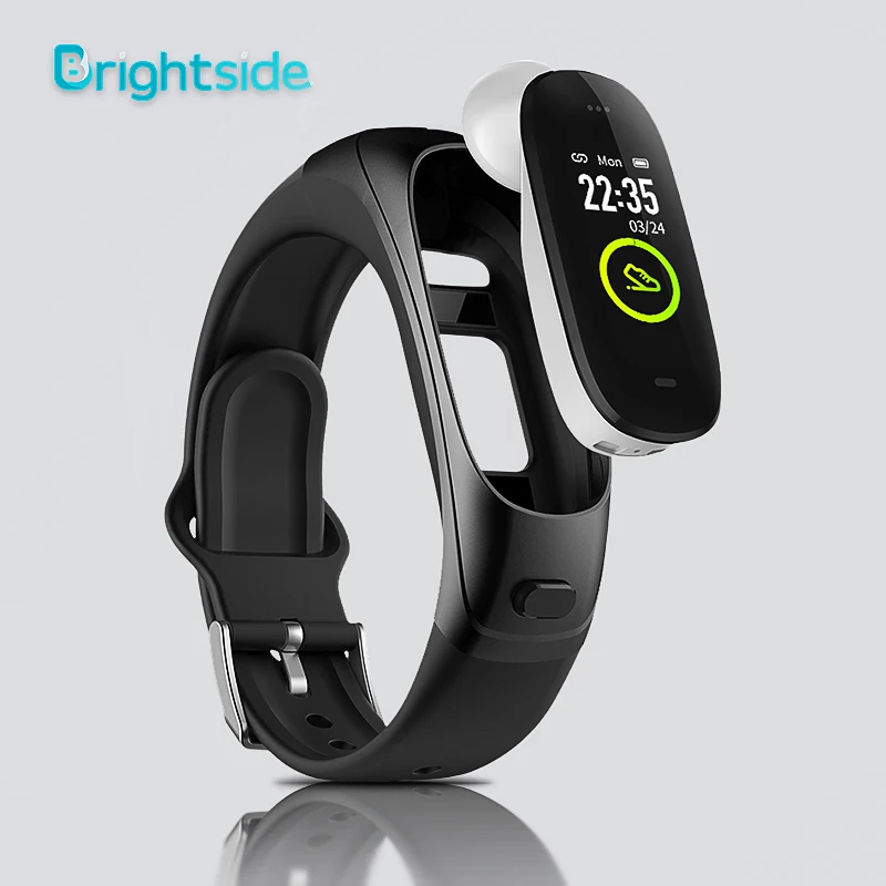 Brightside V08 PRO Bluetooth Náramok Headset Hovorí Smart hodinky Kapela Android Srdcového tepu Šport inteligentný náramok volá