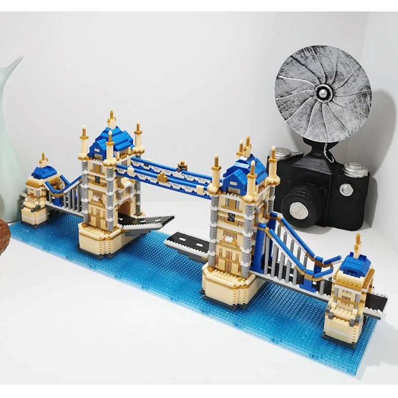 BS 9919 Svetovej Architektúry Na Tower Bridge, Londýn 3D Modle Mini Malé Kvádre, Tehly Diamond Budovy Hračka pre Deti, žiadne Okno