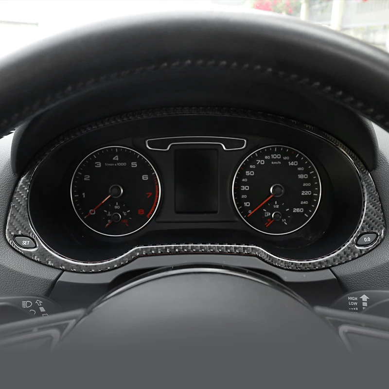 Carbon Fiber Auto Rýchlomer Dekorácie Rám Orezania Tabuli Počítadlo Kilometrov Kryt Nálepka Pre Audi Q3 Roky 2013-2018 Interiérové Doplnky