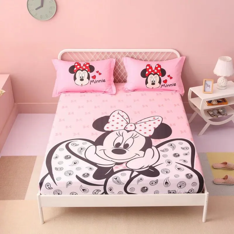 Cartoon Mickey Mouse Vybavené List Matrac Kryt posteľnú Bielizeň Posteľ List S Elastické Kapely Dvojité Queen Size Bedsheet 180X200CM