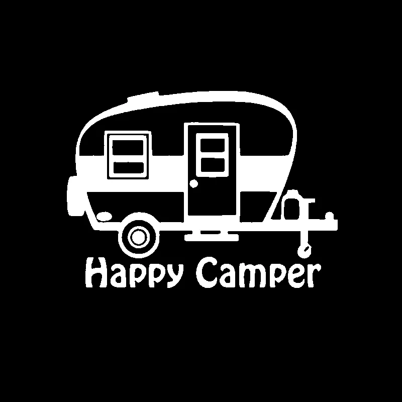 Cartoon výtvarné Umenie Happy Camper Vinyl Odtlačkový Automobil, Motocykel, Auto Nálepky chranenim Príslušenstvo,15 cm*11 cm