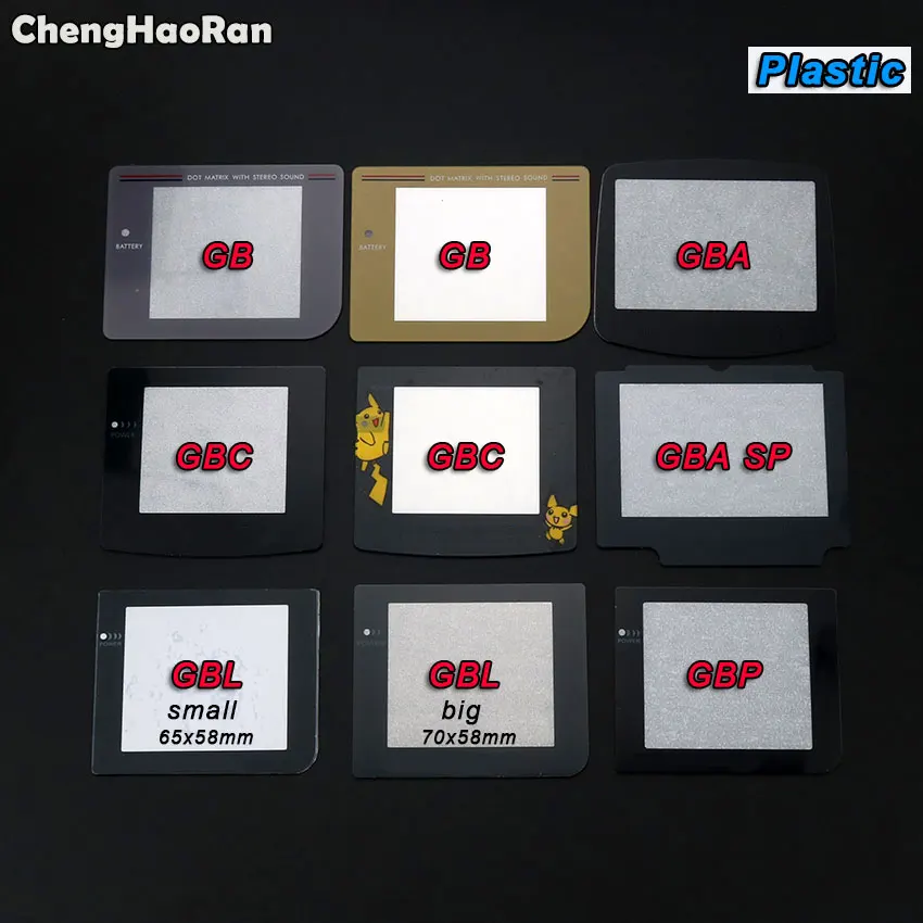 ChengHaoRan 10pcs Plastové Sklo Objektívu pre GB VOP GBA SP GBL GBP Obrazovke Objektív pre Gameboy Advance Farba Šošovky Chránič W/ Adhensive