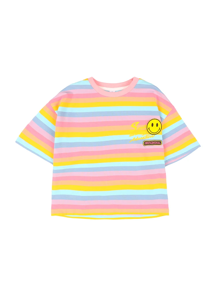 Chlapca Šaty s Krátkymi Rukávmi Pruhované tričko 2020 Nové Dieťa Polovičný Rukáv Západný Štýl detský kórejský Štýl Letné Móda