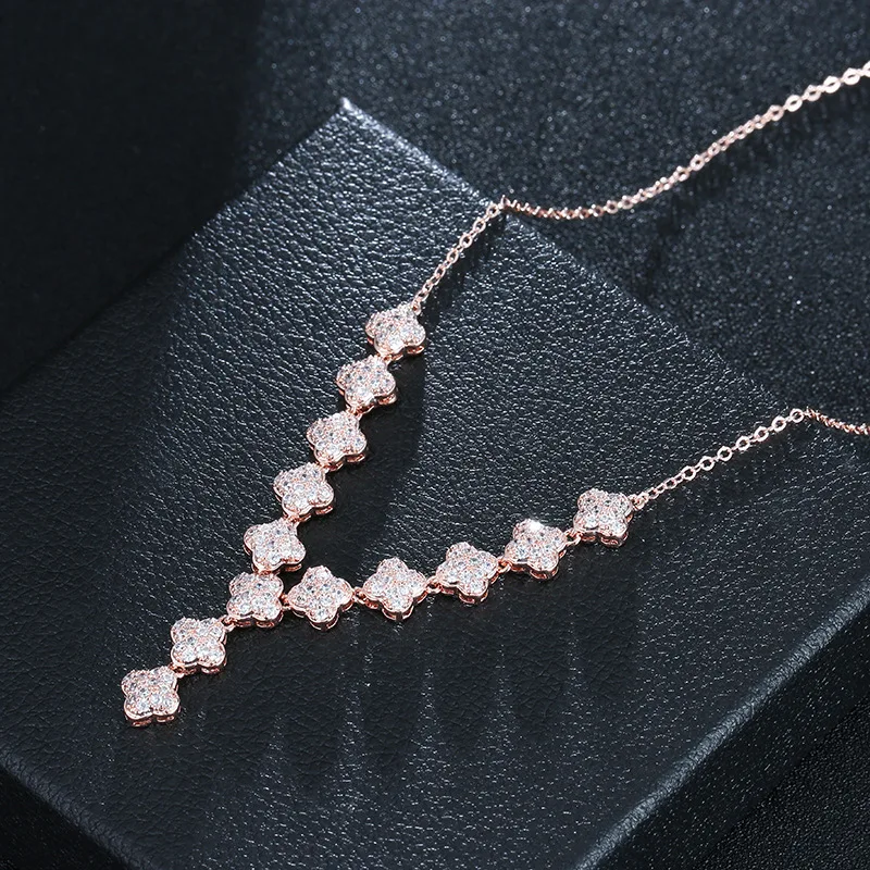 CIBO euramerican popularitu ďateliny vložkou zirkón náhrdelník medených šperkov náhrdelník reťazca clavicle