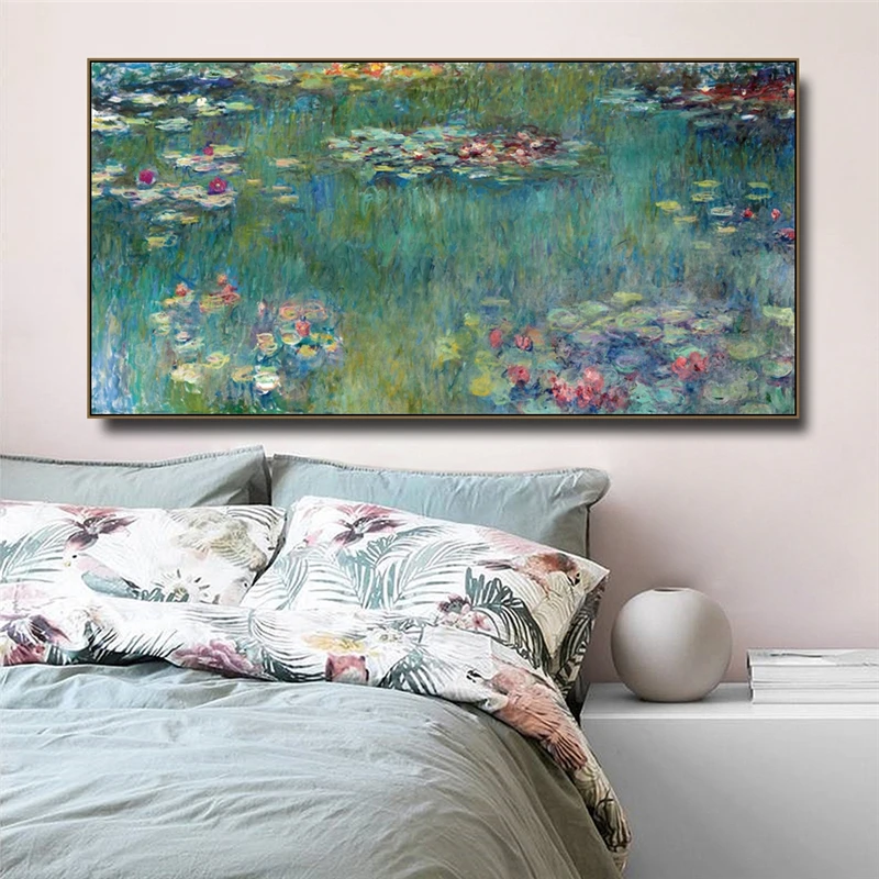 Claude Monet Vody Lotus Plátno Reprodukcií Obrazov na Plátne Maľovaní Plagátov a Tlač Wall Art Obrázky pre Home Decor