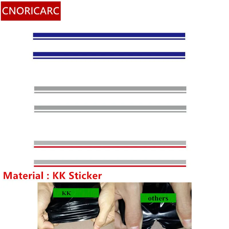 CNORICARC KK Vinyl Odtlačkový Šport Linky Styling Auto Príslušenstvo Tela Strane Sukne Prispôsobené Nálepka Pre Volkswagen Honda, KIA Ford