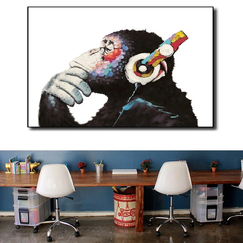 Conisi Moderné SWAG DJ Opice Wall Art Plátne Obrazy Hudby Zvierat Plagát Opice Domova pre Spálne Dekorácie