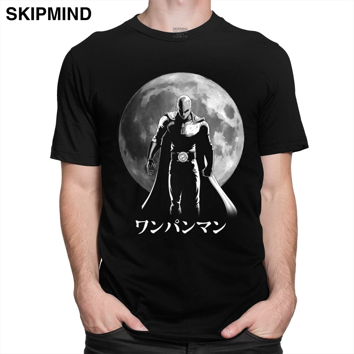 Cool Jeden Úder Muž T Shirt Mužov Mesiac Saitama Sensei T-shirt Japonsko Hrdina Anime, Manga Tričko Krátke Rukávy Bavlna Ventilátor Tee Darček