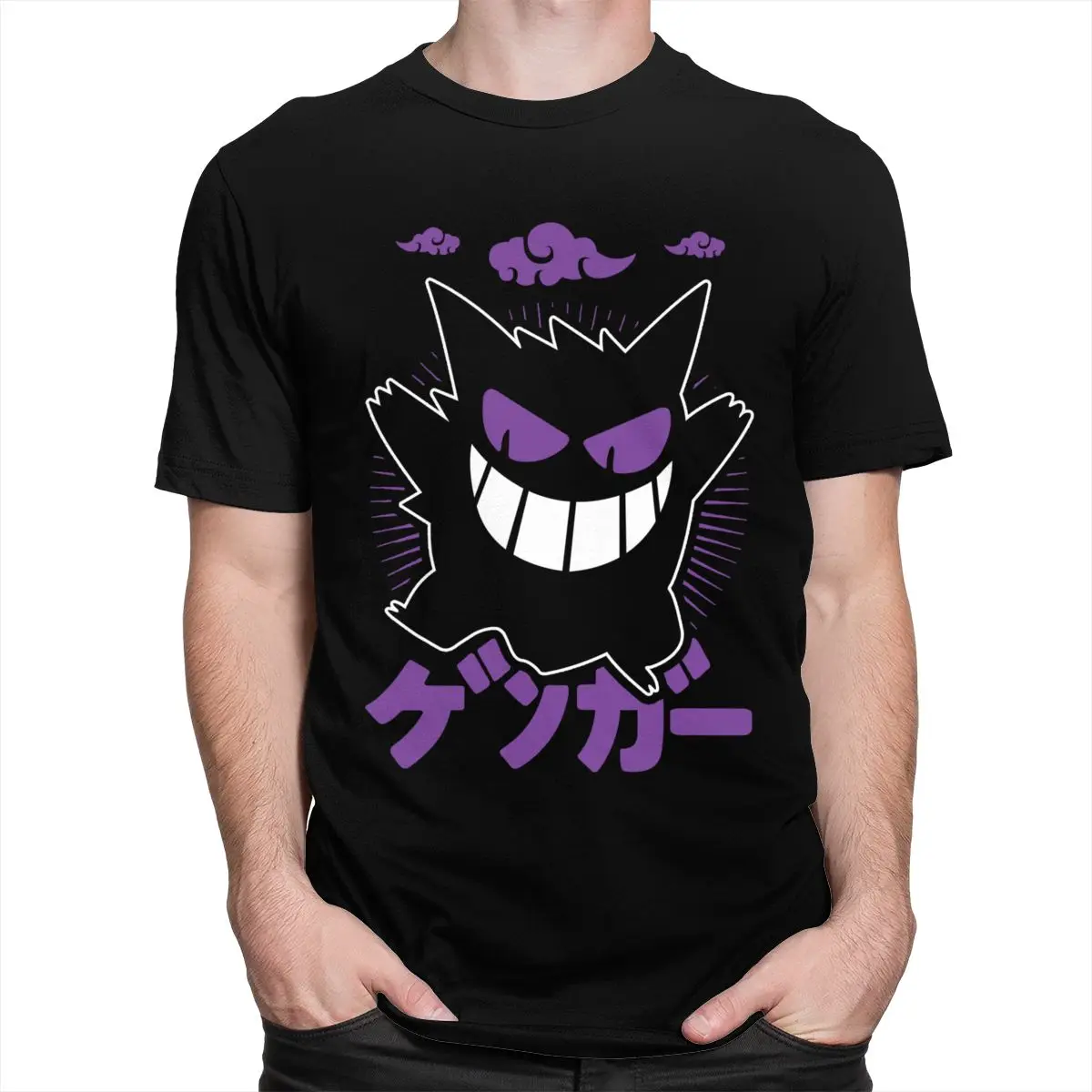 Cool Mens Pohode Gengar Ghost Tričká S Krátkym Rukávom Bavlna Tričko Klasickom Japonskom Anime Pocket Monster Anime Tee Tričko Oblečenie