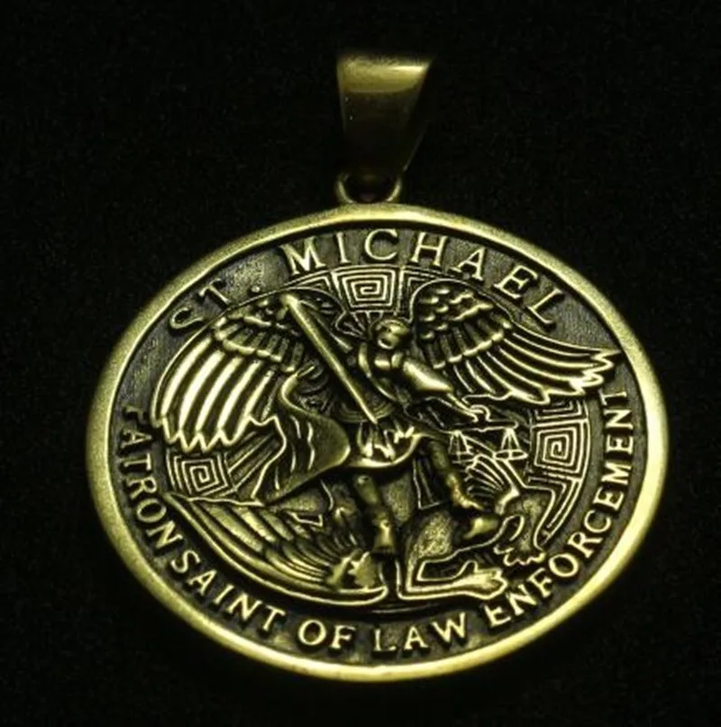 Cool Veľký SAINT MICHAEL CHRÁNIŤ NÁS Kola Medaila Prívesok Najnovšie