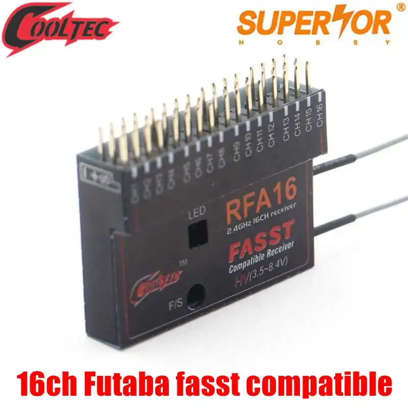 Cooltech RFA16 16ch Futaba fasst kompatibilný prijímač pre 10CG 12FG 14MZ 14SG 16SZ 18MZWC