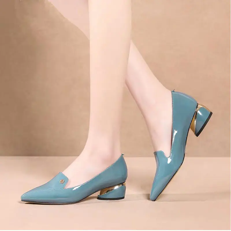 Cresfimix ženy roztomilé sladké sky blue pošmyknúť na päty topánky pre office lady klasické jesenné topánky zapatos dama čerpadlá pre strany a6165