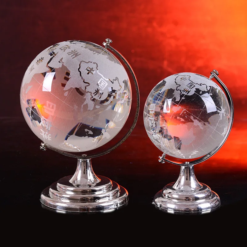 Crystal Ball Svete Model Sochy Sveta Svete Zemi Mapu Geografia Figúrka v Kancelárii Domáce Dekorácie Príslušenstvo pre Obývacia Izba