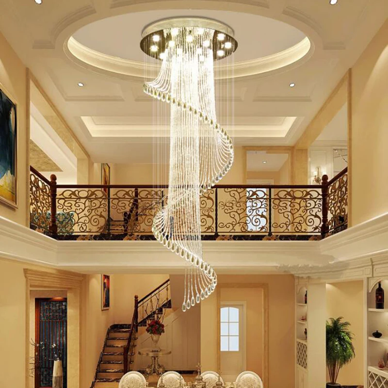 Crystal Miestnosti Svetlá K9 Špirála K9 Krištáľový Luster Európskej Moderné Tvorivé LED Luster Lampa Hotel Villa