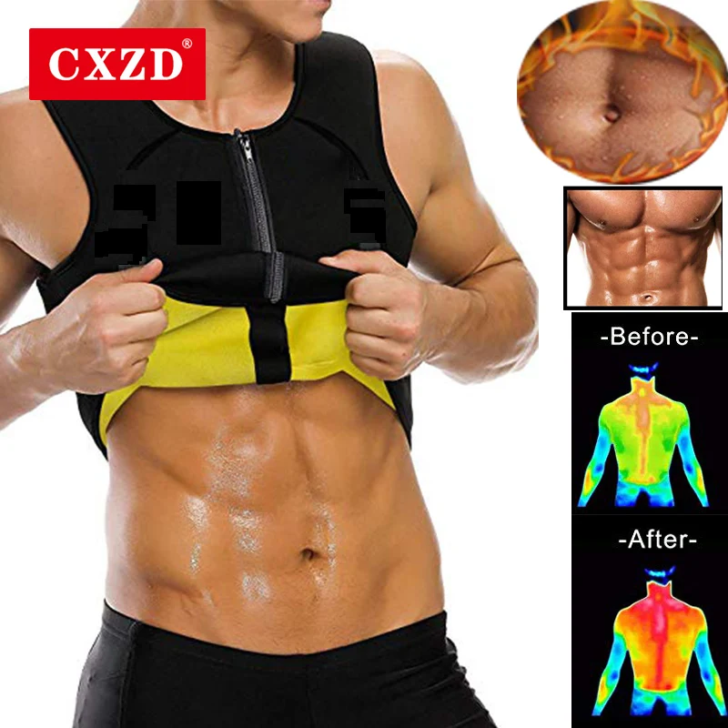 CXZD Mužov Orgán Obrážačka Hot Pot Cvičenie tielko Zoštíhľujúce Neoprénová Vesta pre chudnutie Brucha Fat Burner