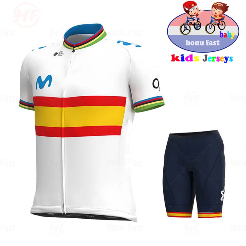 Cyklistika Jersey Šortky Nastaviť Žiarivú Ružovú Deti 2021 Španielsko Baby Nové Priedušná Deti Cyklistické Oblečenie Chlapci Dievčatá V Lete Požičovňa