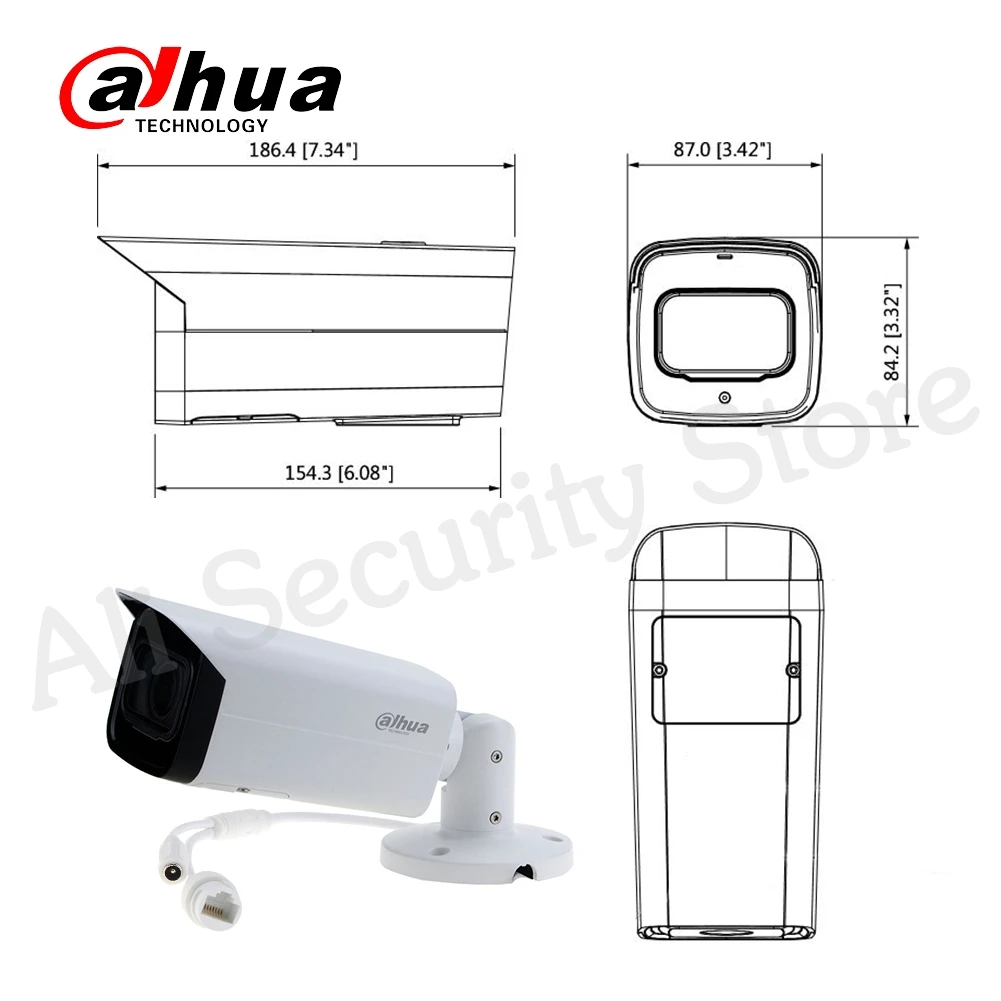 Dahua IPC-HFW4631H-ZSA 6MP IP Kamera Vstavaný Mikrofón Micro SD Kartu 2.7-13.5 mm, 5X Zoom VF Objektív PoE WDR CCTV Kamera s držiakom