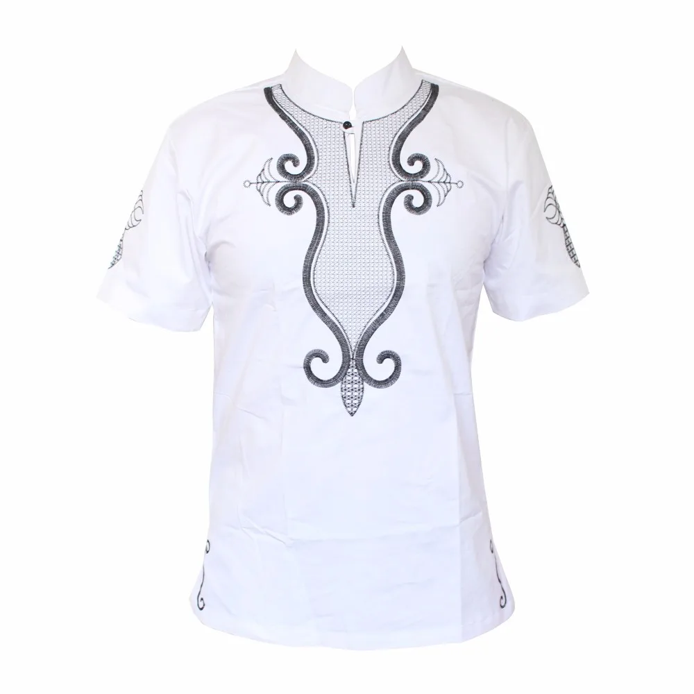 Dashikiage Cool Fashion Výšivky Muži/ženy Jedinečný Dizajn Príčinné T-shirt Cool Oblečenie, Topy 4 Farby Drop shiping