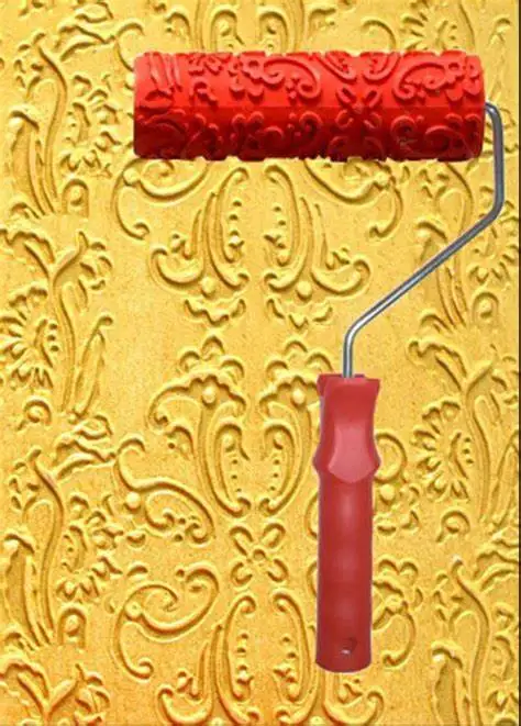 Dekoratívne Valčekom Vzor Reliéfne Textúra Maliarske Nástroje na Stenu Gumy Airless Pintura Stroj pre Domácnosť Kefa EG043T