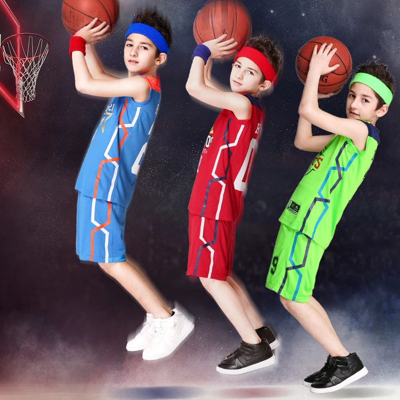 Deti Basketbal Jersey Basketbalové Športové oblečenie pre deti Vlastné Basketbal Školenia Oblek Priedušná Basketbal Jednotné Tričká