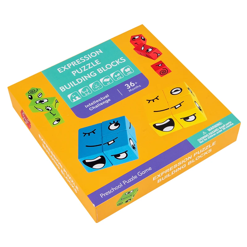 Deti Drevené Výraz Rozpakoch Magic Cube Stavebné prvky Montessori Vzdelávacích Hračiek, Logické Myslenie Rodič-dieťa Darček