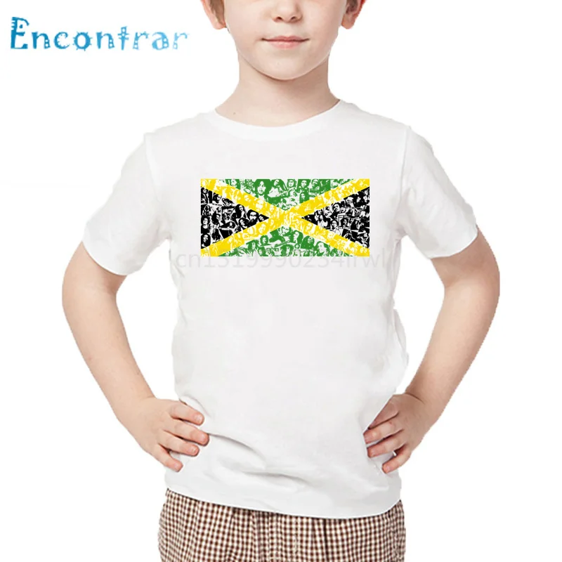Deti na Jamajke Spevák Bob Marley Reggae Rastafariho Print T shirt Deti Letné Biele Topy Chlapci a Dievčatá Bežné T-shirt