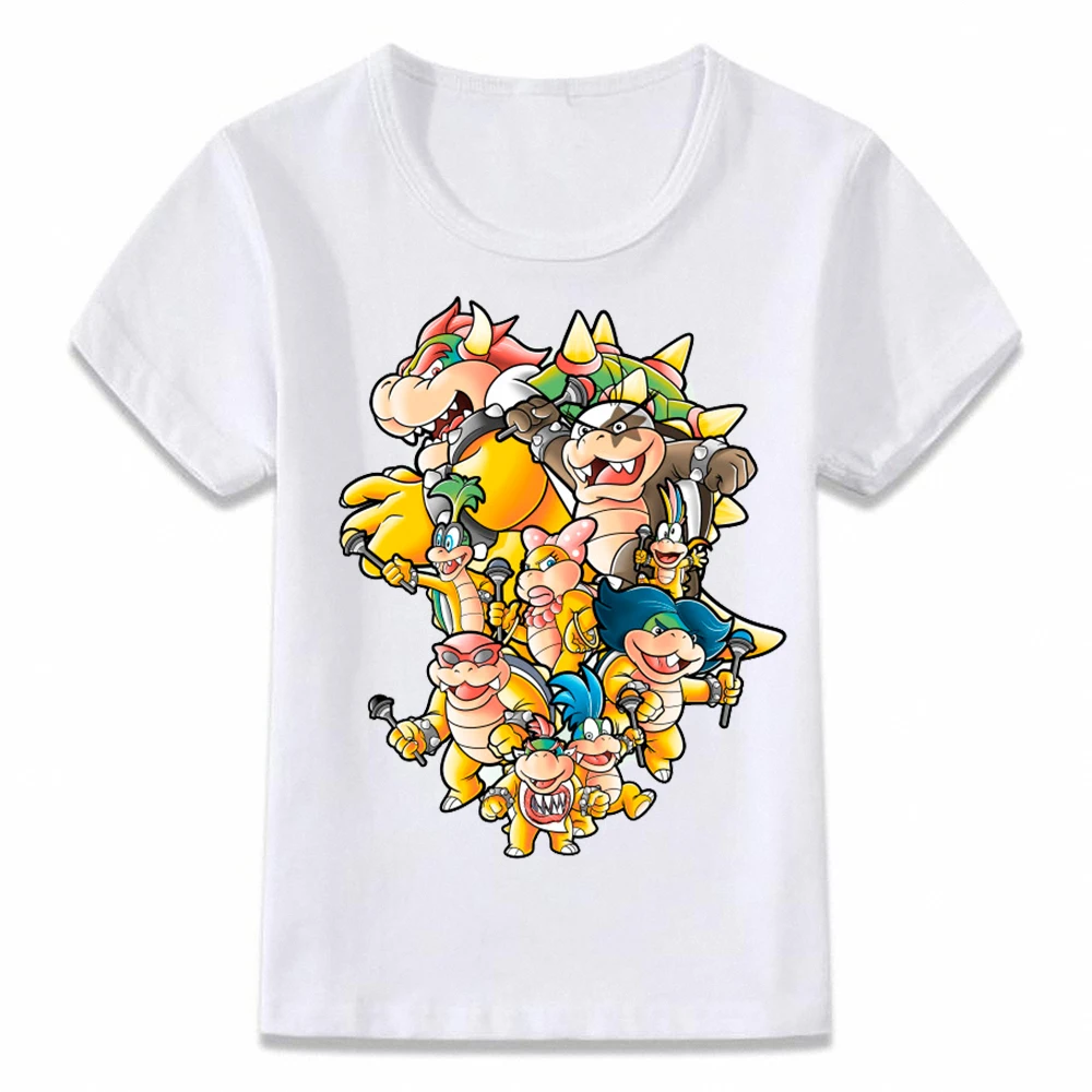 Deti Oblečenie Tričko Mario Bowser Rodiny Bowser Junior T-shirt pre Chlapcov a Dievčatá Batoľa Košele Čaj