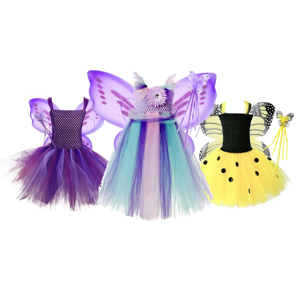 Detské Rozprávky Štýl Oka Tutu Šaty s Motýlie Halloween Cosplay Karneval Dievčatá Princess Party Výkon Kostým