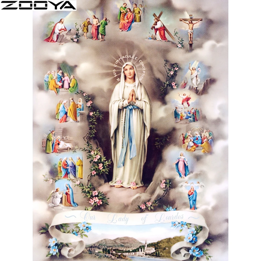 Diamond Maľovanie Cross-Stitch DIY Diamond Výšivky Náboženské Ježiš, panna Mária Obrázky Kamienkami Obrazy Od Čísla R524