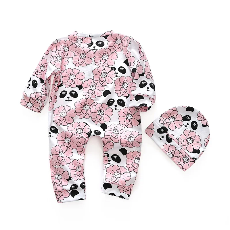 Dieťa Remienky Telo obleky Kryt Novorodenca chlapci dievčatá jedného kusy Oblečenia Roztomilá panda vytlačené baby sleepsuits bebe oblečenie